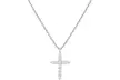 925 Sterling Silver Cubic Zirconia Cross Pendant Necklace, Silver & Gold Plated - Second Medium