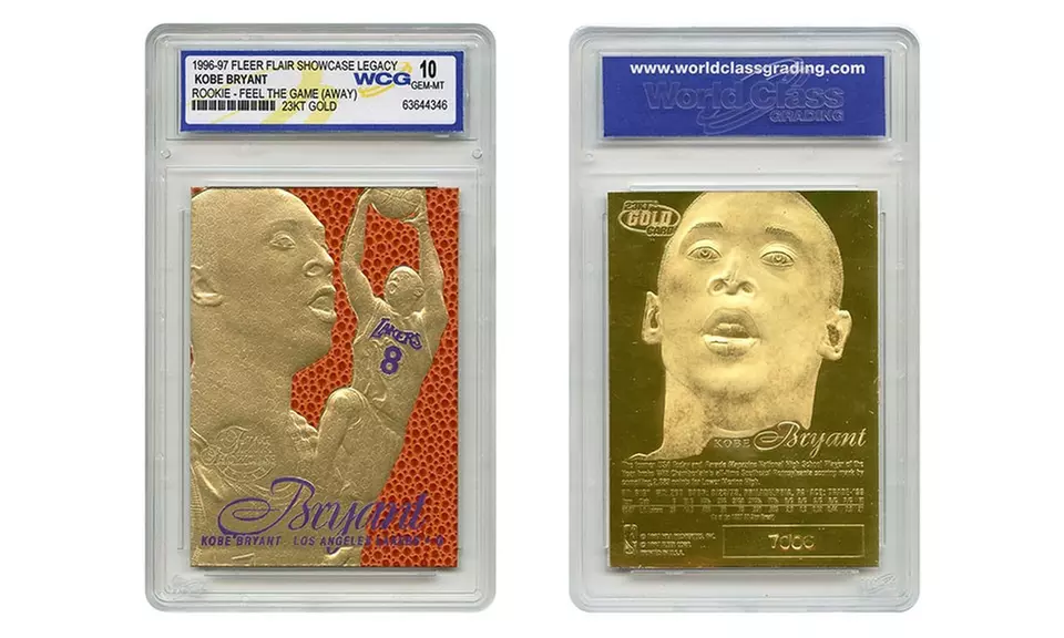 KOBE BRYANT 1996-97 Fleer Flair "FEEL the GAME" 23K Gold Rookie Card PURPLE GM10 - Primary Image