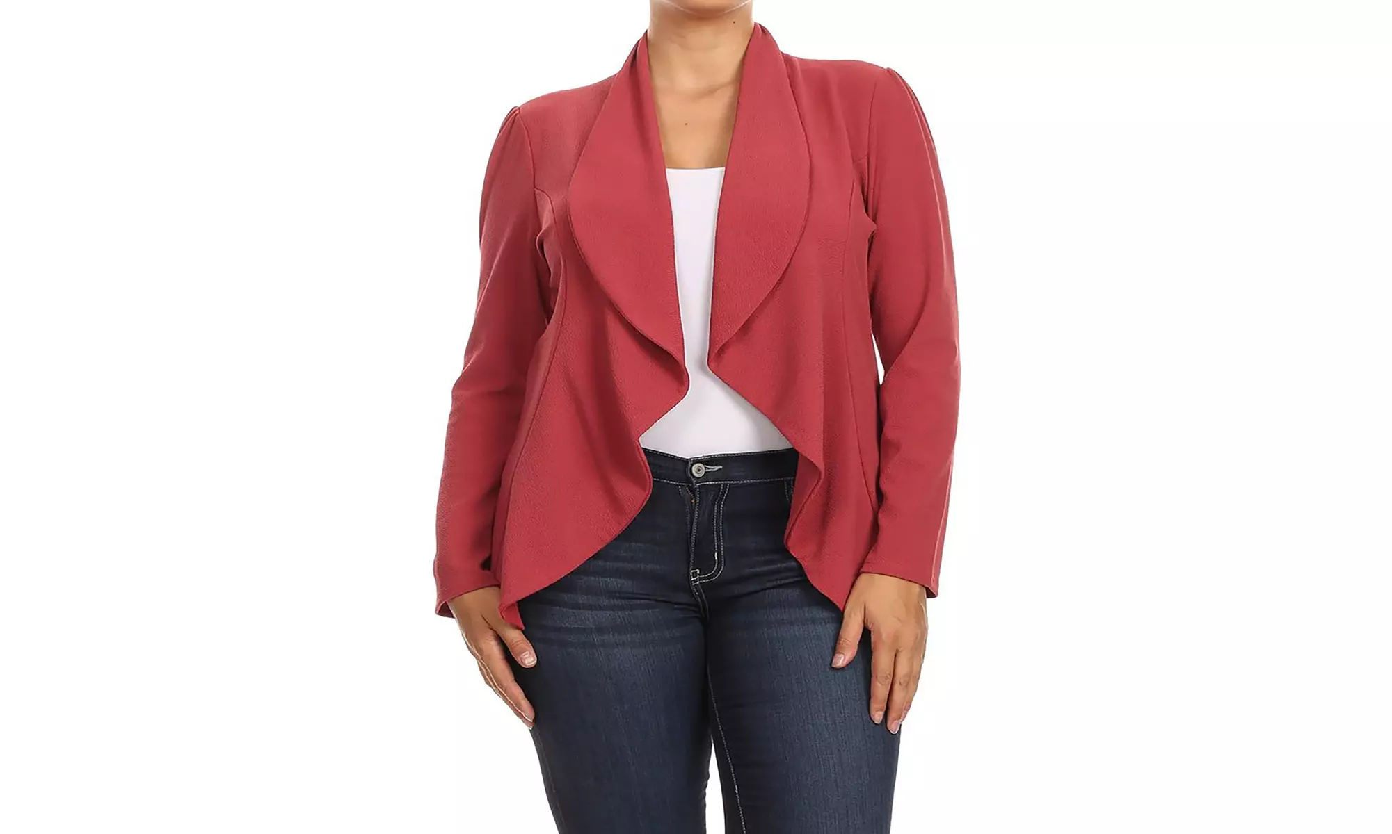 MOA Collection Womens Open Front Blazer with Plus Size