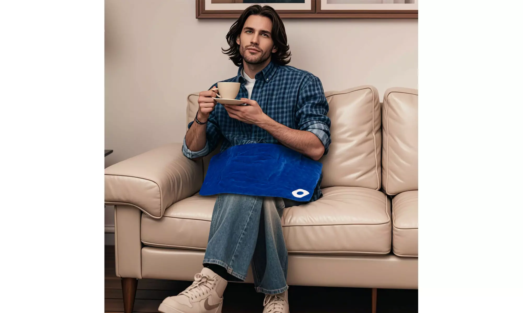 Costway Weighted Heating Pad: 2 Massagers, 5 Heat/Vibration Levels