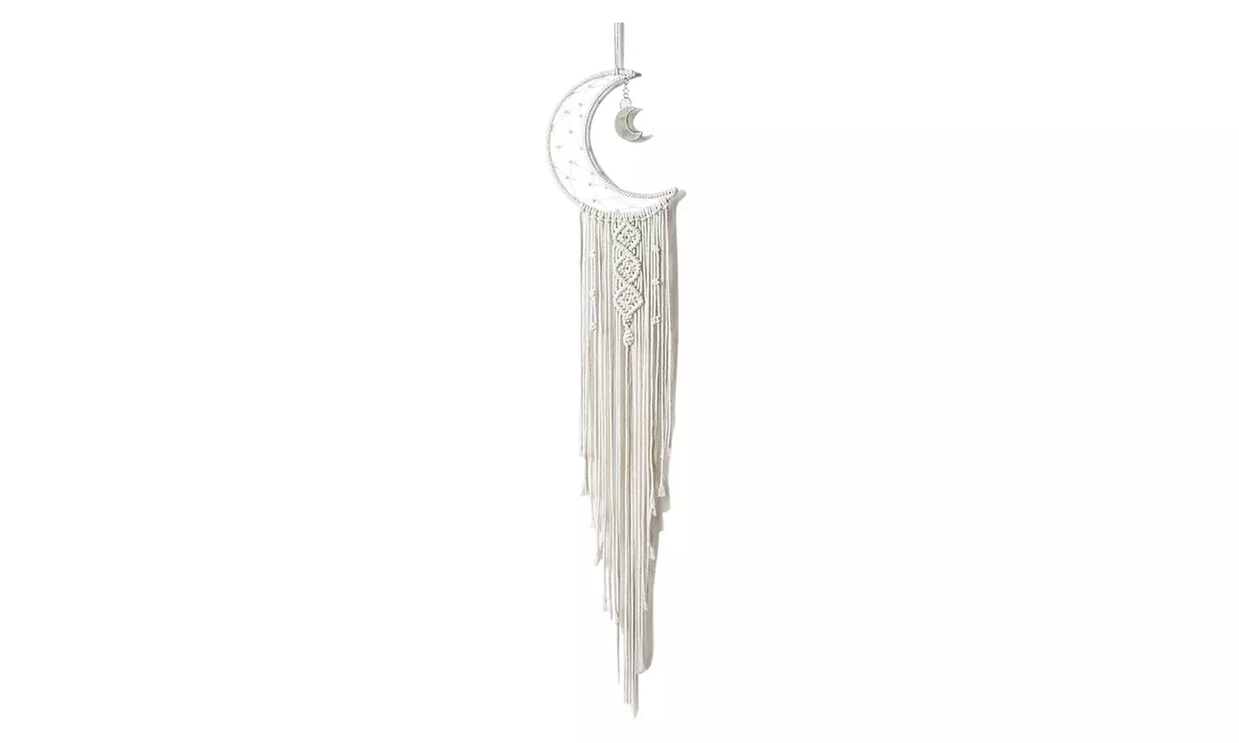 Macrame Star Moon Dream Catcher Boho Wall Hanging Ornament