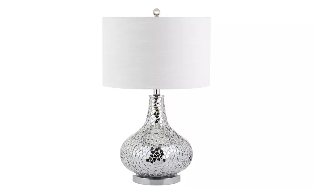 Emilia 26" Mirrored Mosaic LED Table Lamp, Silver by JONATHAN  Y - Primary Image