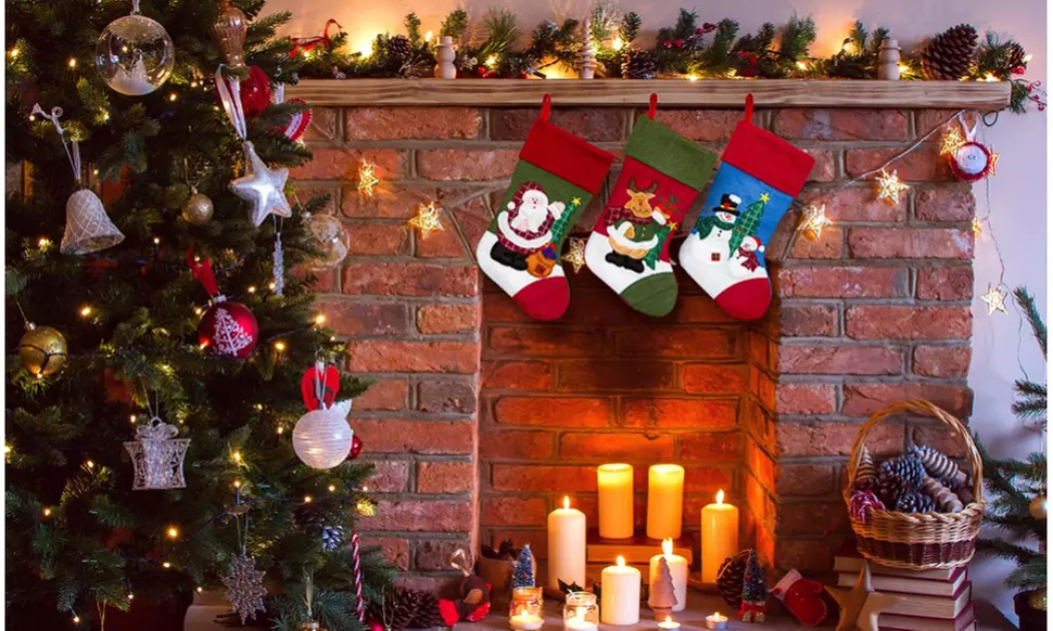 Jolly Christmas Stockings 2-Pack or 3-Pack Festive Holiday Décor