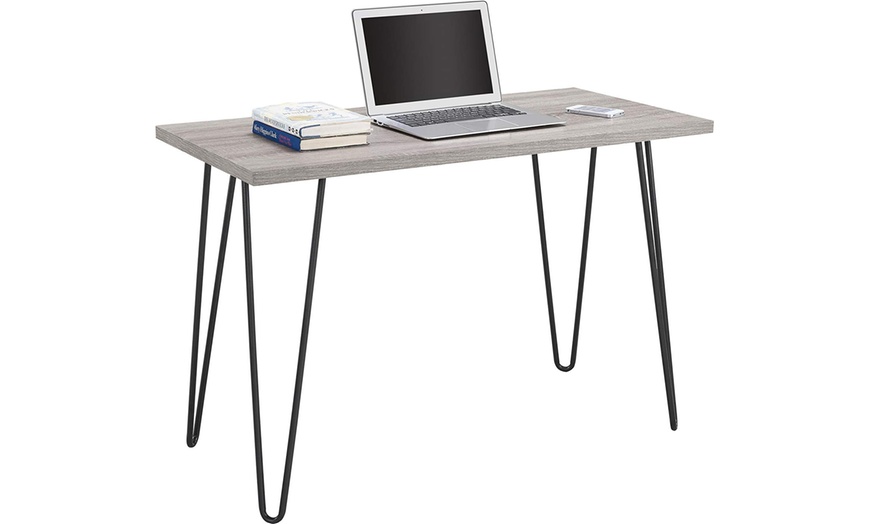 ameriwood home owen retro desk with metal legs weathered oak