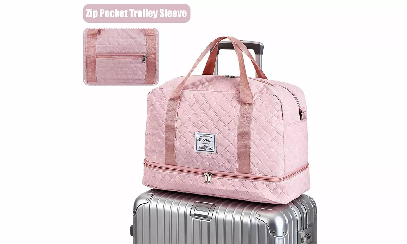 Travel Duffel Bag Weekender Bags Carry On Overnight Bag with Shoe Compartment