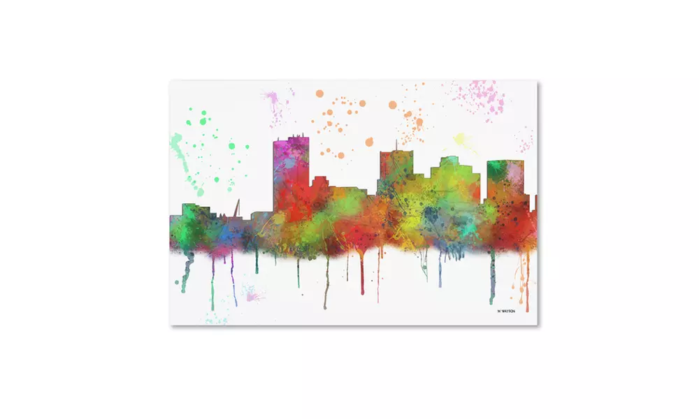 Marlene Watson 'Phoenix Arizona Skyline Mclr-1' Canvas Art - Second Medium