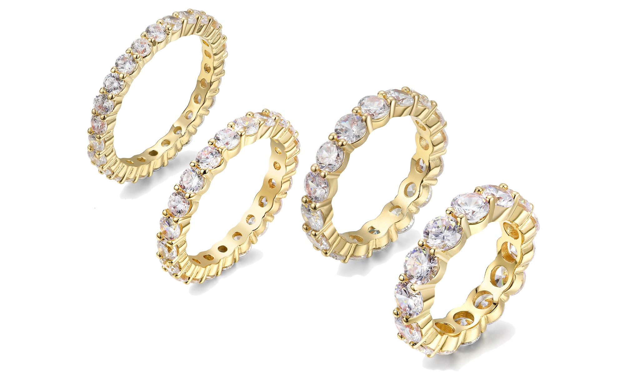 Luxury Cubic Zirconia Eternity Ring Collection in Sterling Silver 