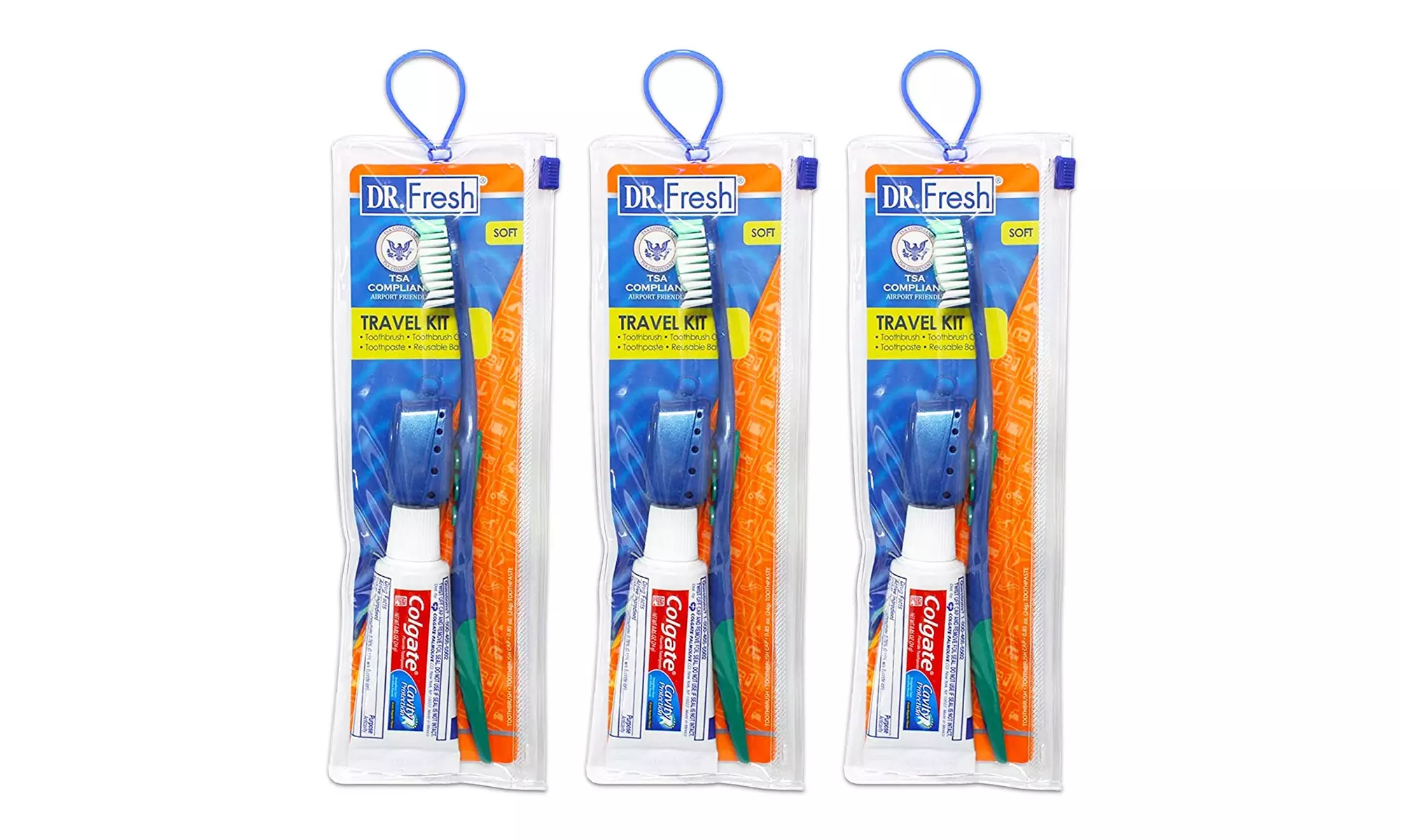 Toothbrush Travel Kits for Adults Teens Kids  3 Pack  - Primary Image