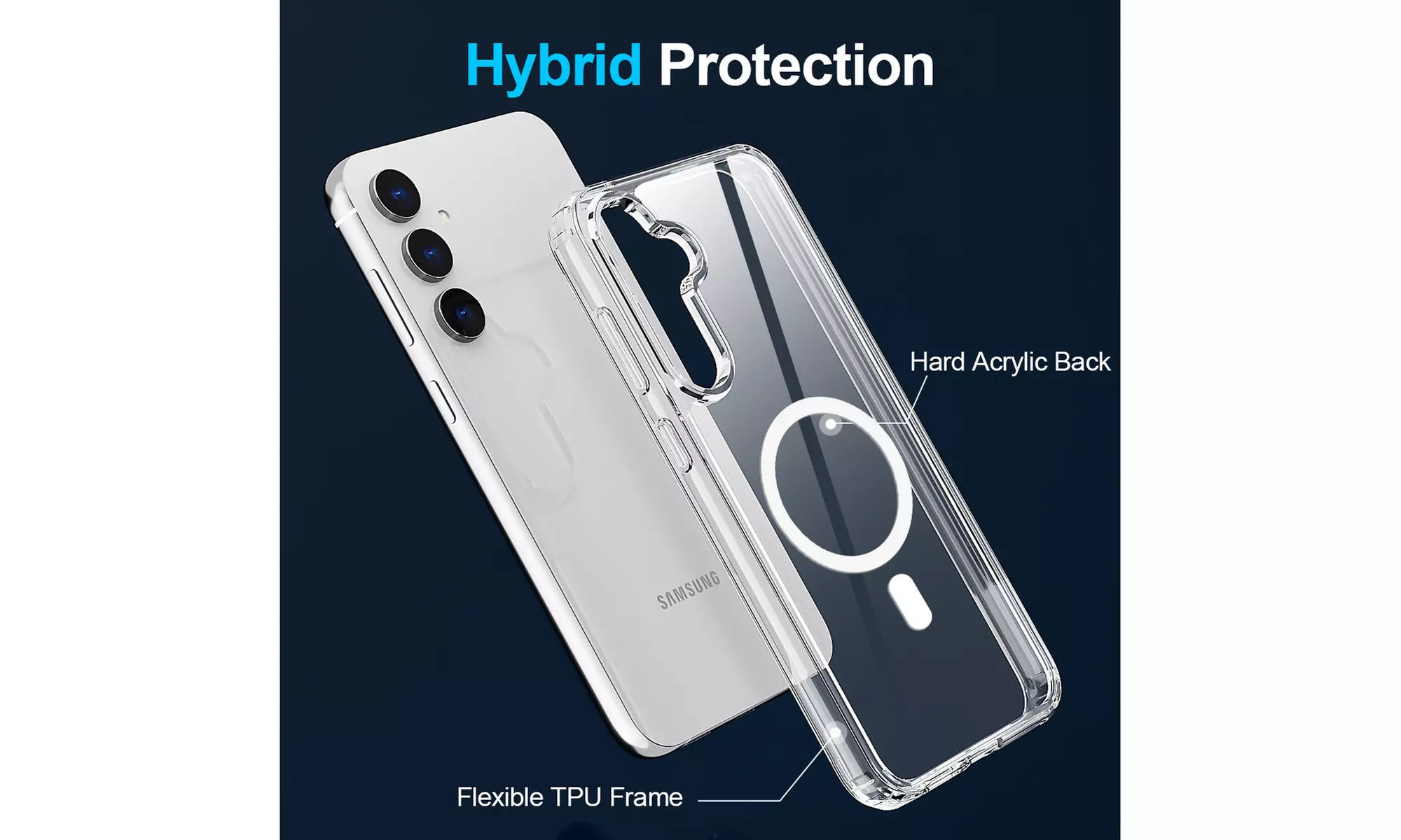 AICASE Clear Magnetic Shockproof Case for Samsung Galaxy S25 Ultra