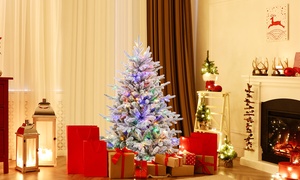 Costway 4.5/6/7 FT Christmas Tree with 8 Lighting Modes Multi-Color LED Lights