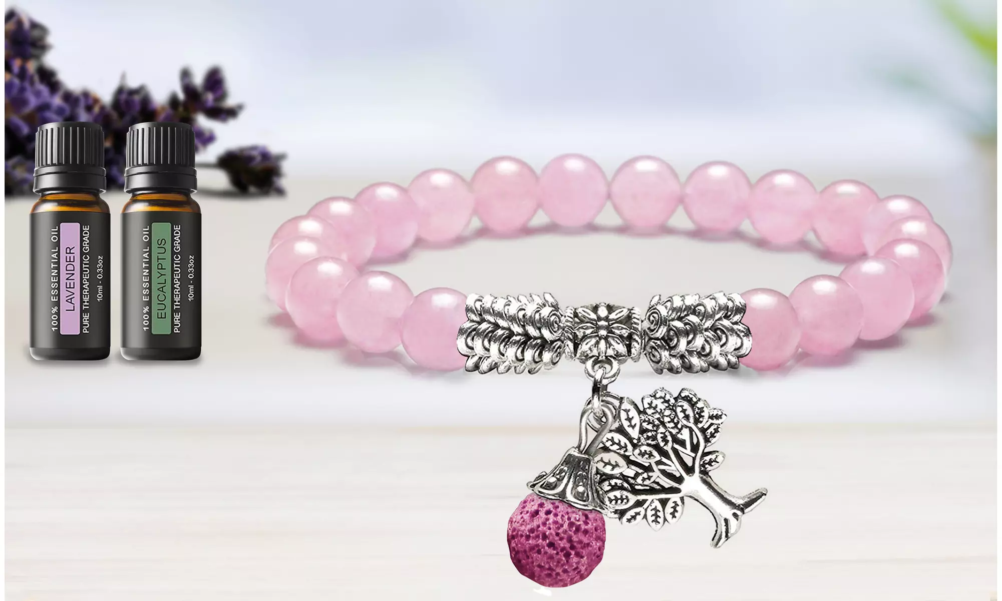 Tree of Life Bohemian Lava Diffuser Bracelet with Optional Essential Oils