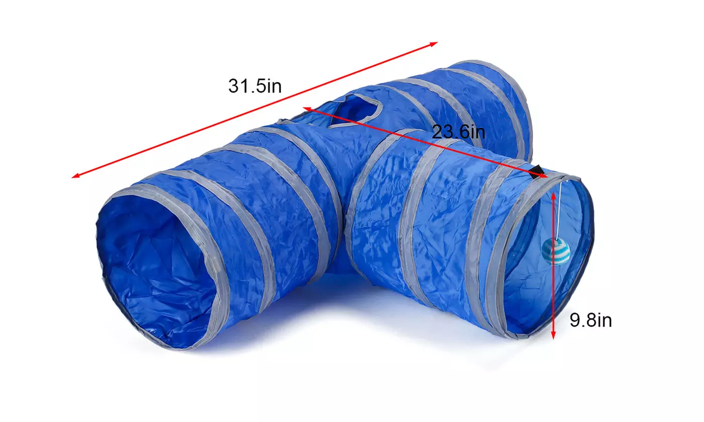 Collapsible 3 Way Play Interactive Pet Cat Tunnels Tube Toys for Indoor Cats
