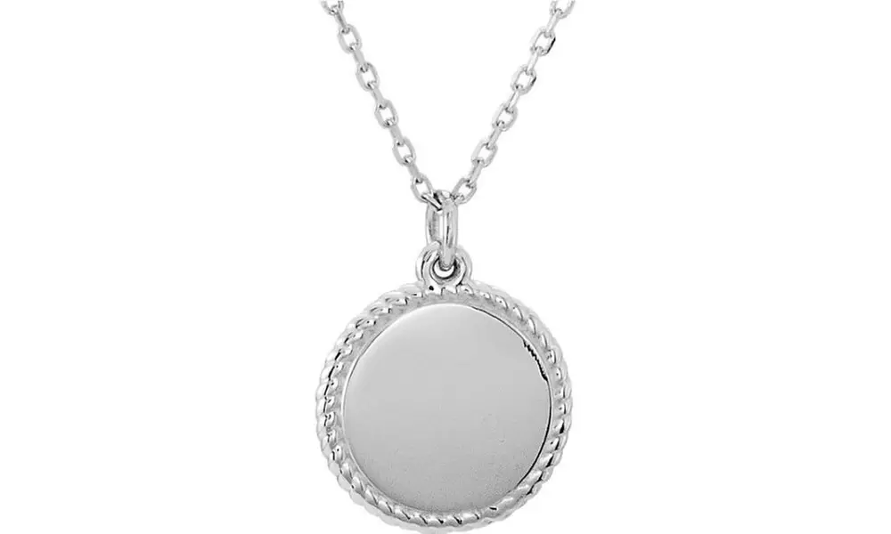 Paris Jewelry White Gold Plated Engravable Round 16-18 Rope Necklace