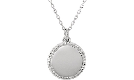 Paris Jewelry White Gold Plated Engravable Round 16-18 Rope Necklace White Gold