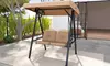 Costway 2-Person Outdoor Porch Swing Swing Loveseat with A-Shaped Metal Stand