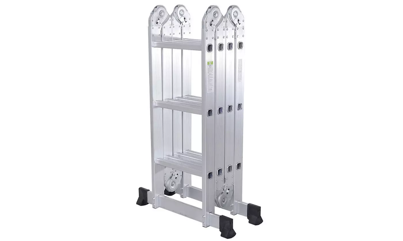 12.5 ft 330lbs Folding Aluminum Multi Purpose Telescopic Extension Ladder - Second Medium