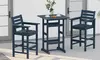 Costway 3-Piece Patio HDPE Bar Set Armchairs with Square High-Top Table Footrest