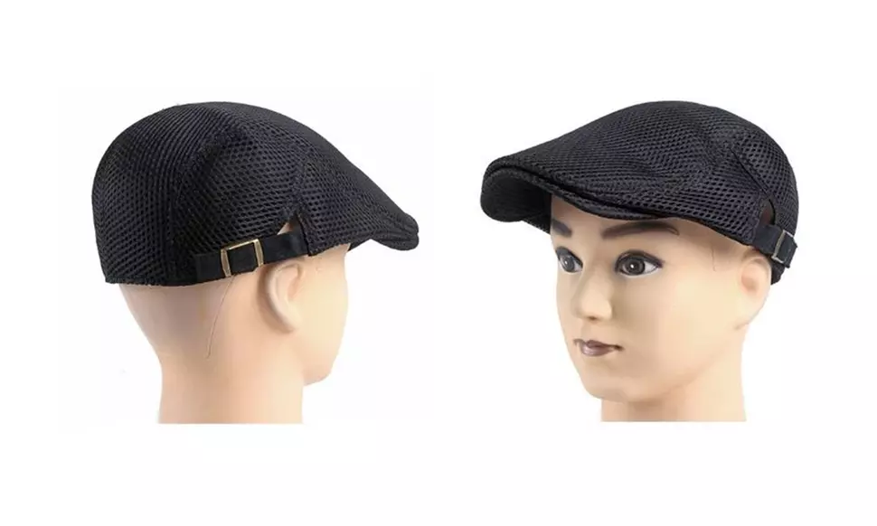 Men's Mesh Summer Gatsby Cap Ivy Hat Newsboy Golf Driving Flat Cabbie