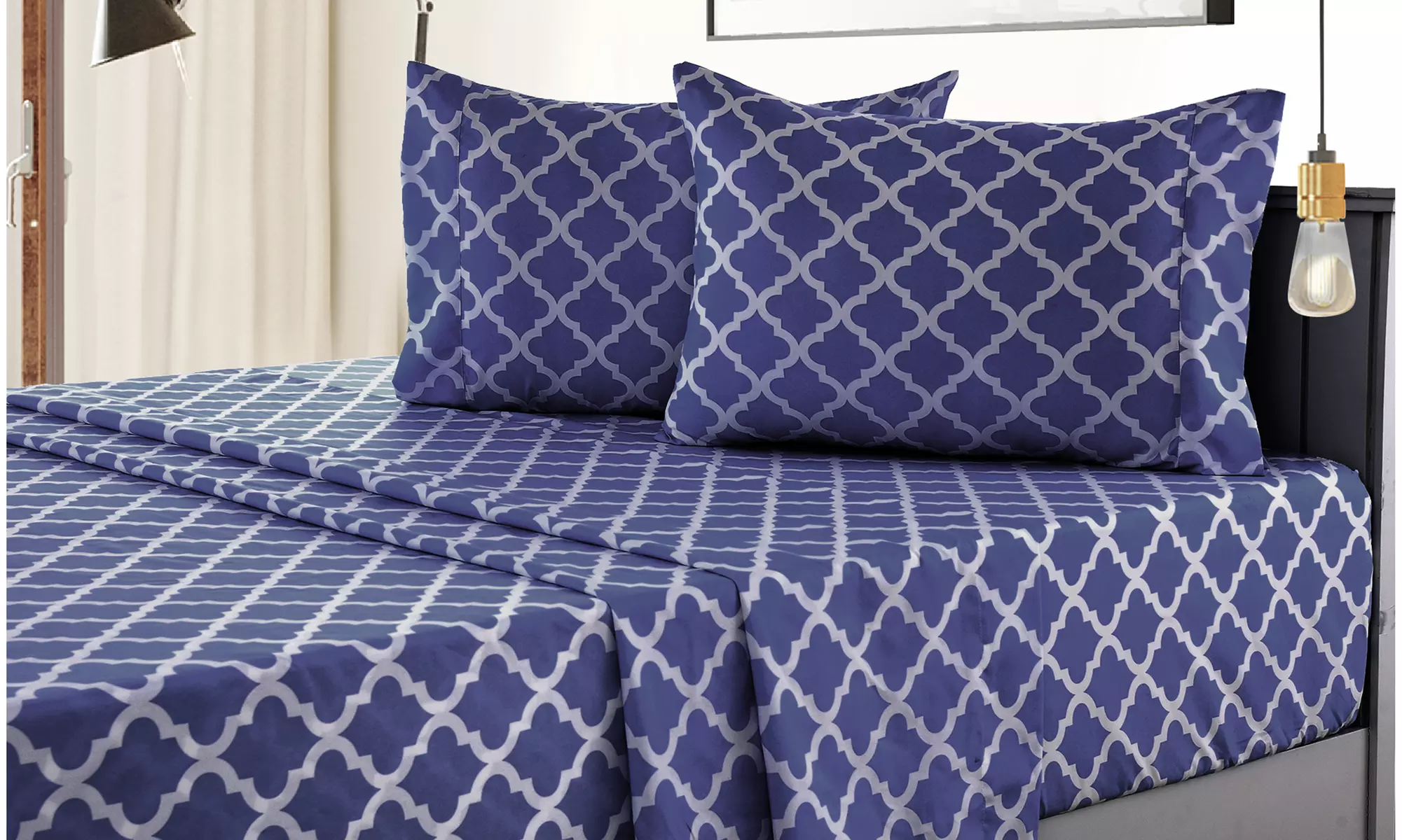 Quatrefoil 1800 Egyptian Quality Hypoallergenic Microfiber Sheet Set - Lux Decor