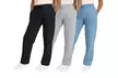 3-Pack Women's Heavyweight Wide-Leg Fleece Sweatpants - Loose Fit with Pockets - Second Medium