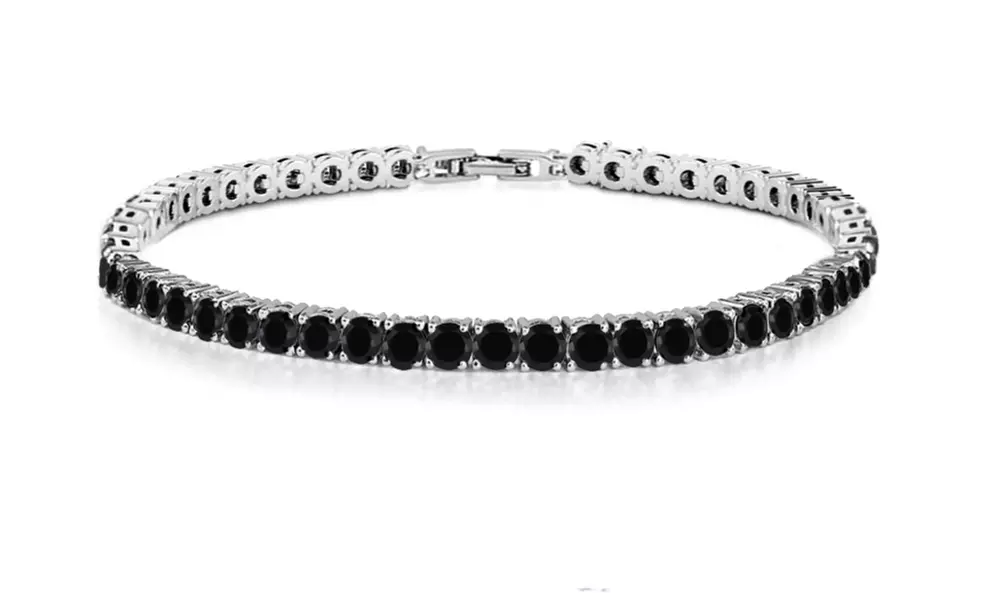 10.00 CTTW Black Spinal Tennis Bracelets in 18K Gold