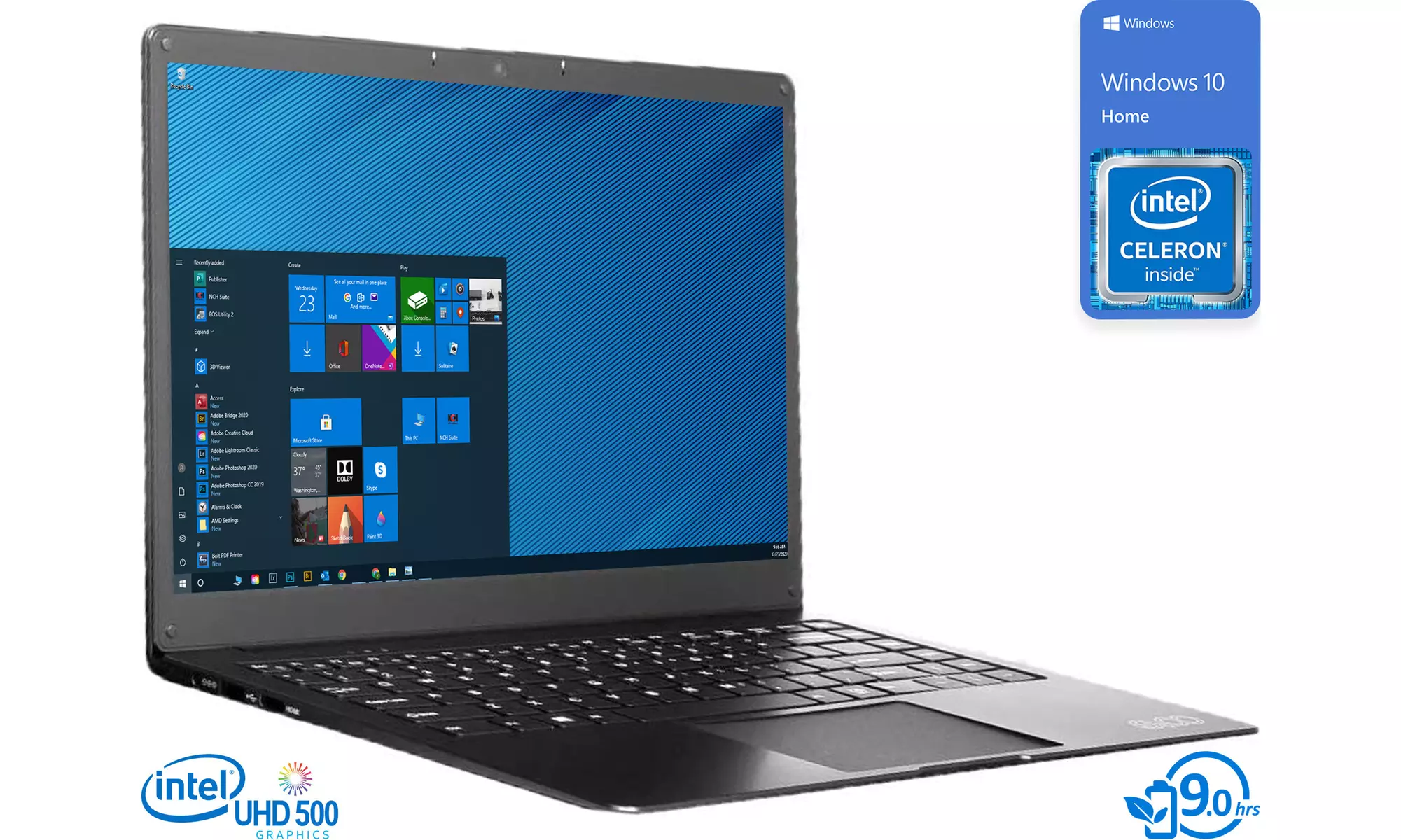 EVOO Ultra Thin, 14" FHD, Celeron N3350, 4GB RAM, 64GB eMMC, Windows 10 Home - Primary Image