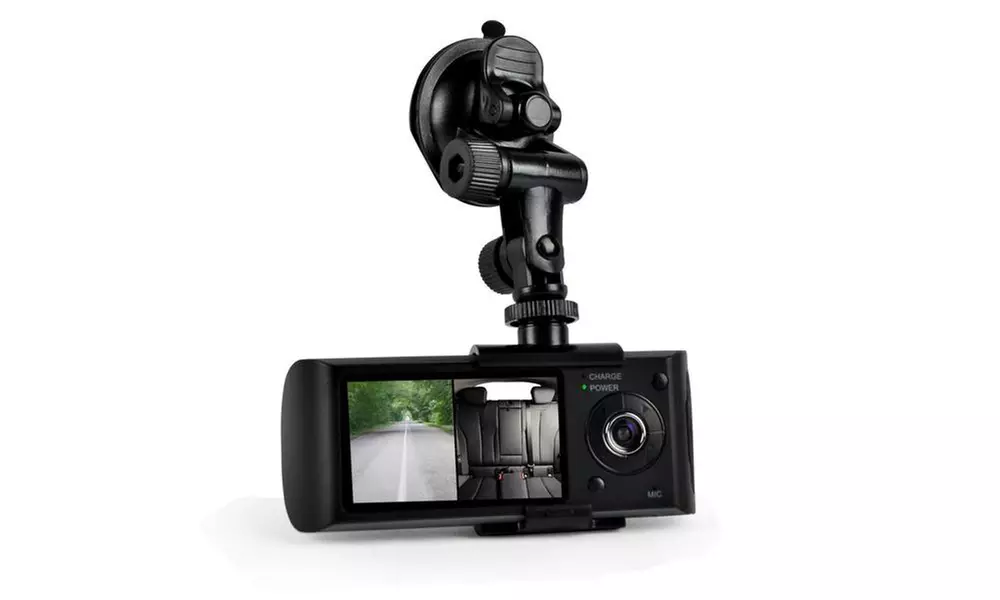 Dual Camera Dash Cam System, DVR Driving HD 1080p Camera W/ Google Maps GPS - Primary Image