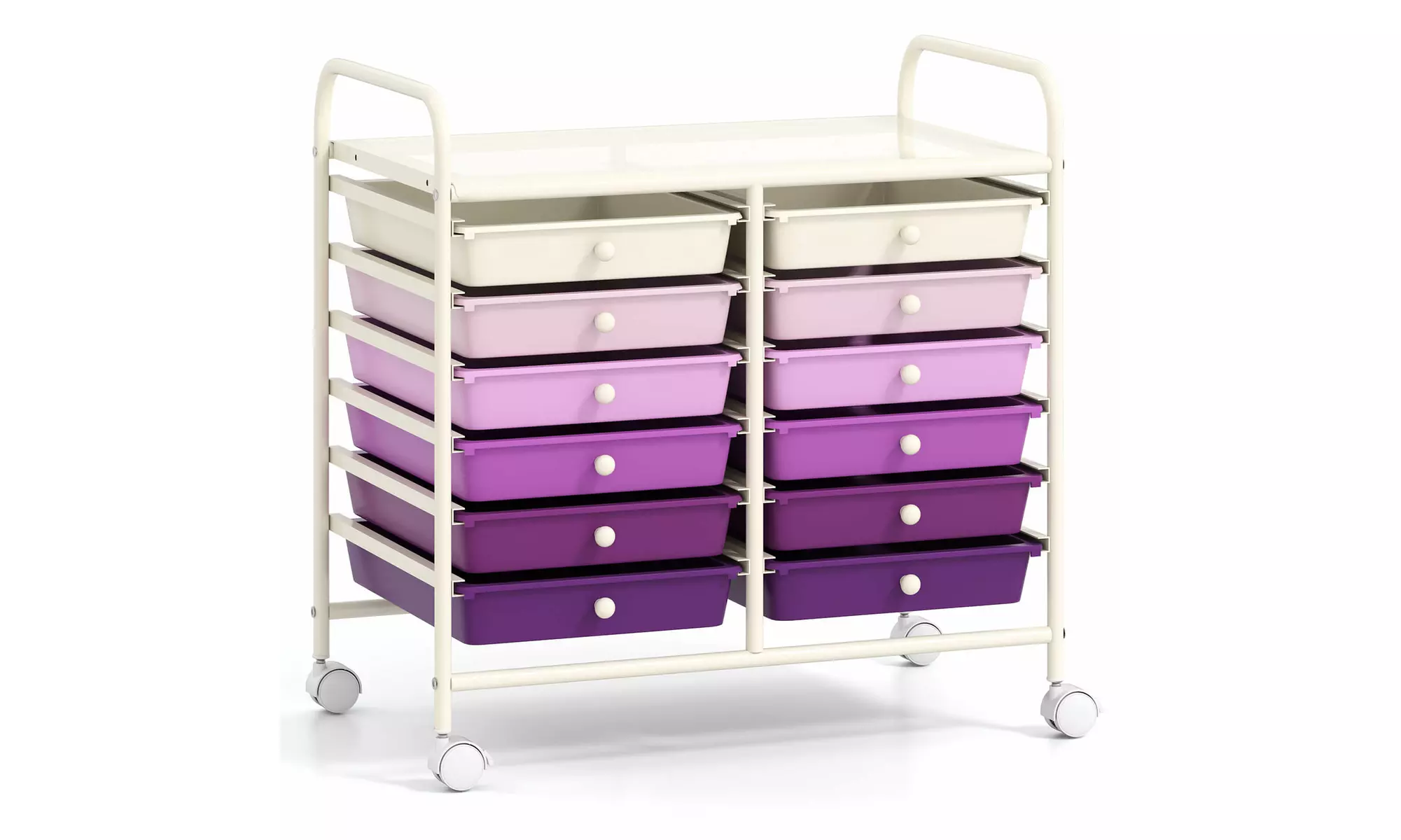 Costway 12 Drawers Rolling Cart Storage Scrapbook Paper Studio Organizer Bins
