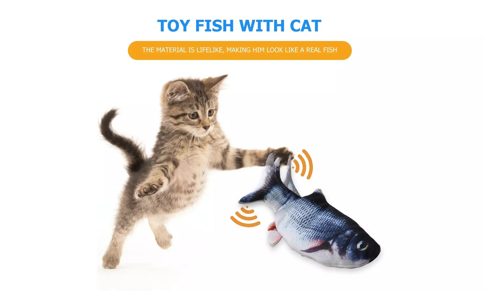 Electronic Pet Cat Toy Realistic Flopping Fish Cat Interactive Toys Wiggle Fish