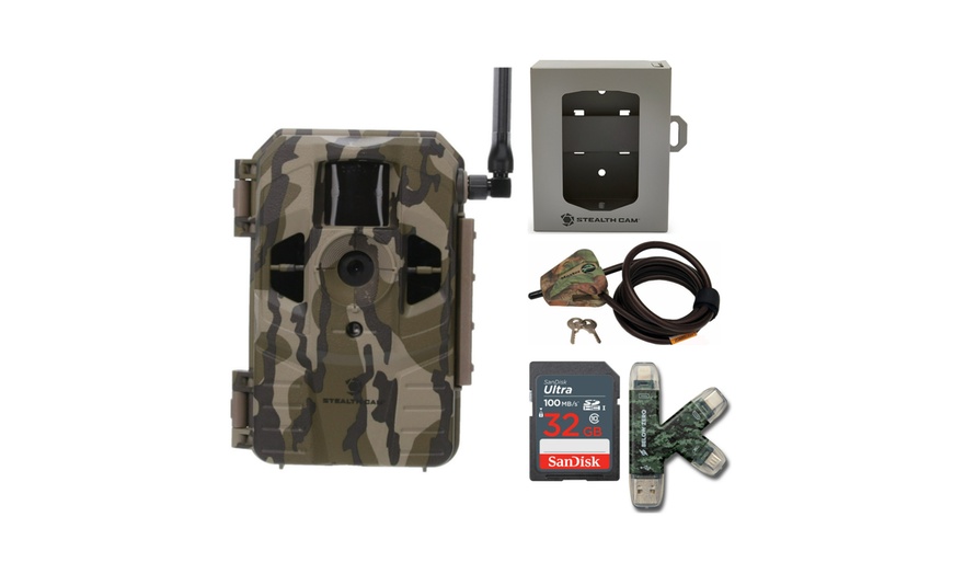 Stealth Cam Connect Cellular Trail Camera (ATT) Super Security Bundle ...