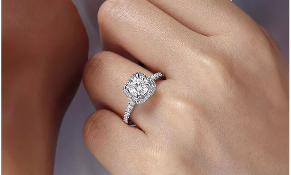 Sterling Silver 925 Cushion Cut Cubic Zirconia 3.5CT CZ Band Ring