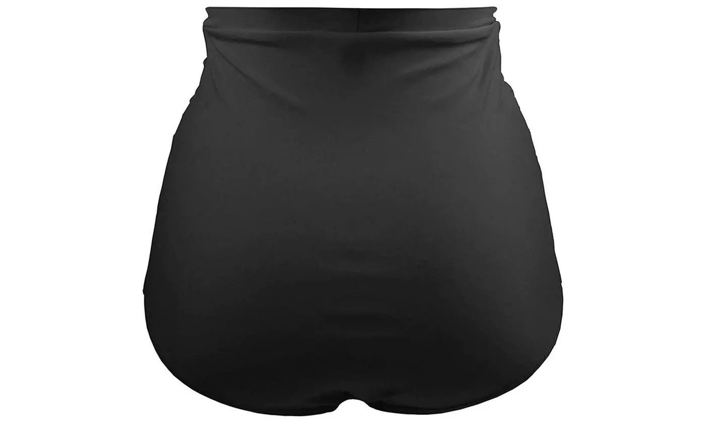 Women's Ruched High Waisted Bikini Bottom - Second Medium