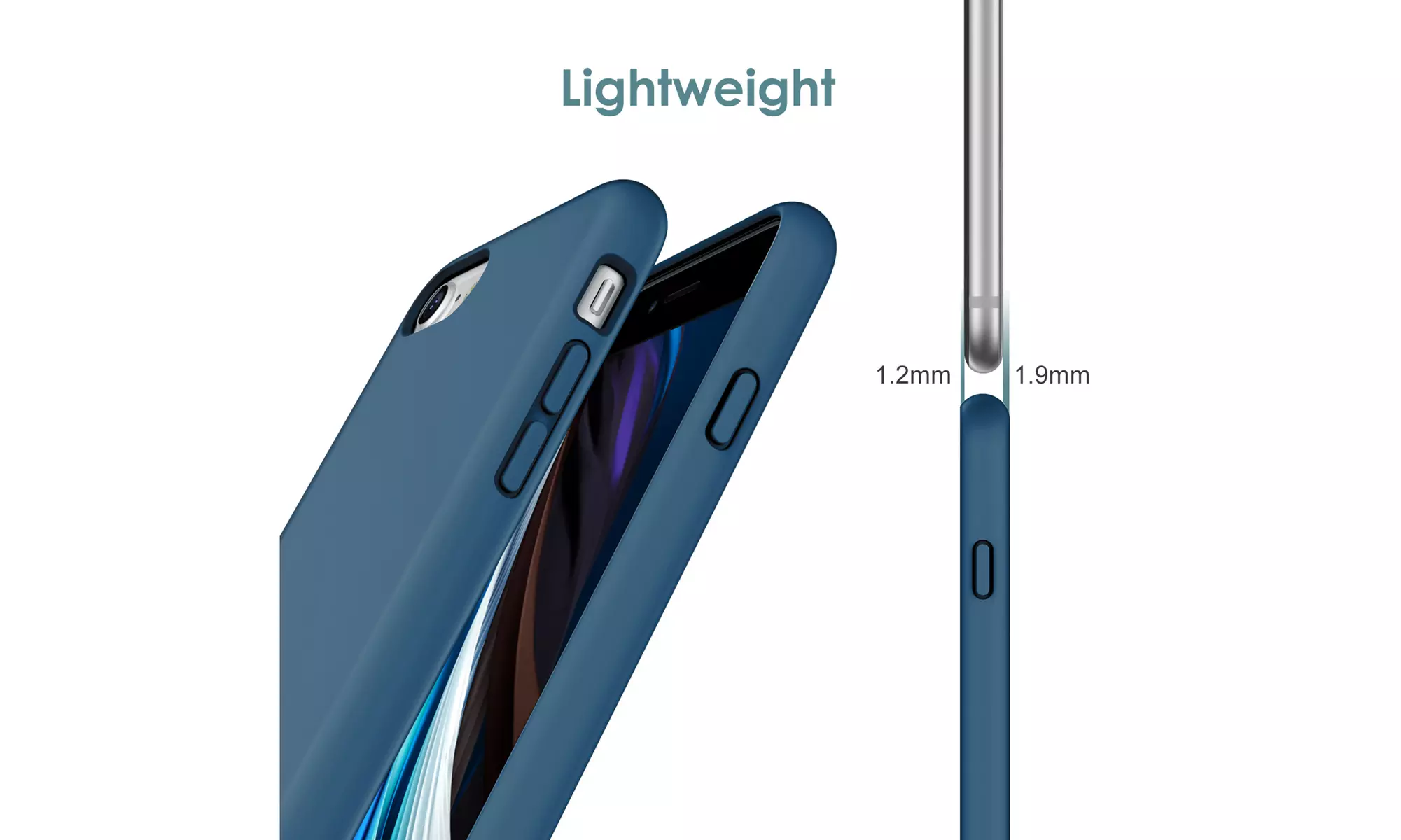 Silicone Case for iPhone 7/8, iPhone SE 3/2, Silky-Soft Touch Shockproof Case