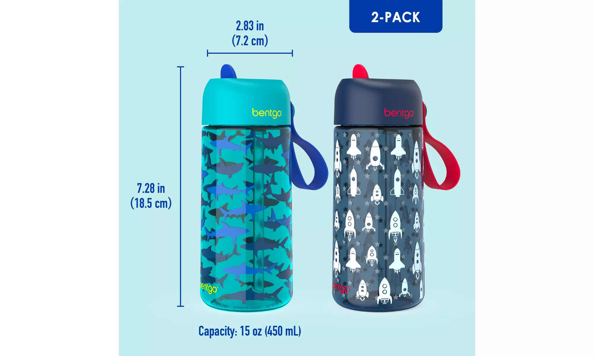 Bentgo Kids Water Bottle (1 and 2 Pack options)