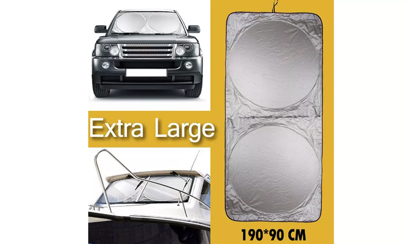 Extra Large Car Windshield Sun Shade Cover Blocks UV Rays Sun Visor Protector - Second Medium