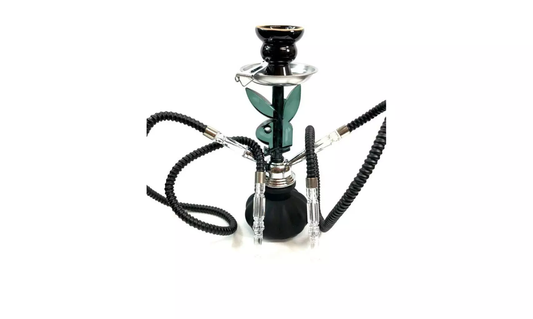PLAYBOY BUNNY Special Edition 2 Hose Hookah Glass Water Pipe Vase Smoking Shisha - Second Medium