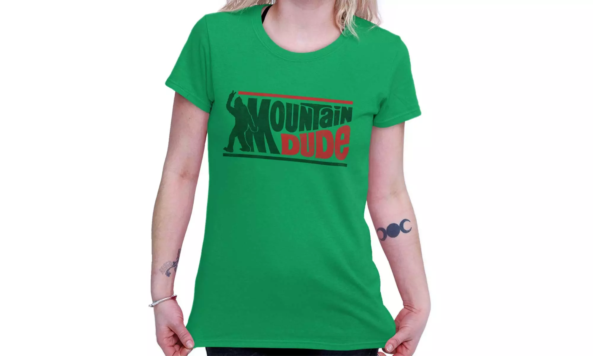 Mountain Dude Urban Legend Bigfoot Hoax Ladies T Shirt - Primary Image