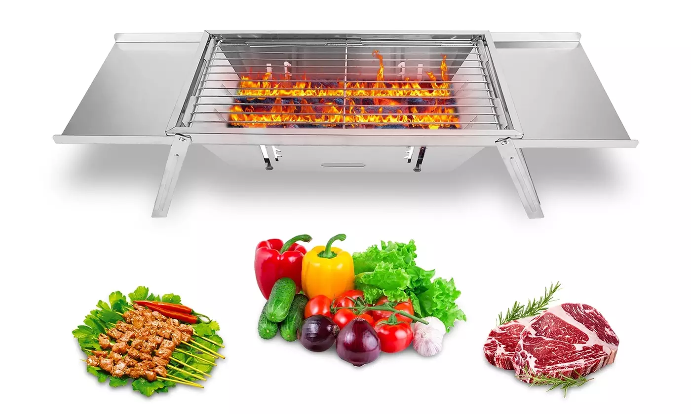 NewHome 3-in-1 Portable Charcoal Grill Fire Pit & Cooker for Camping BBQ