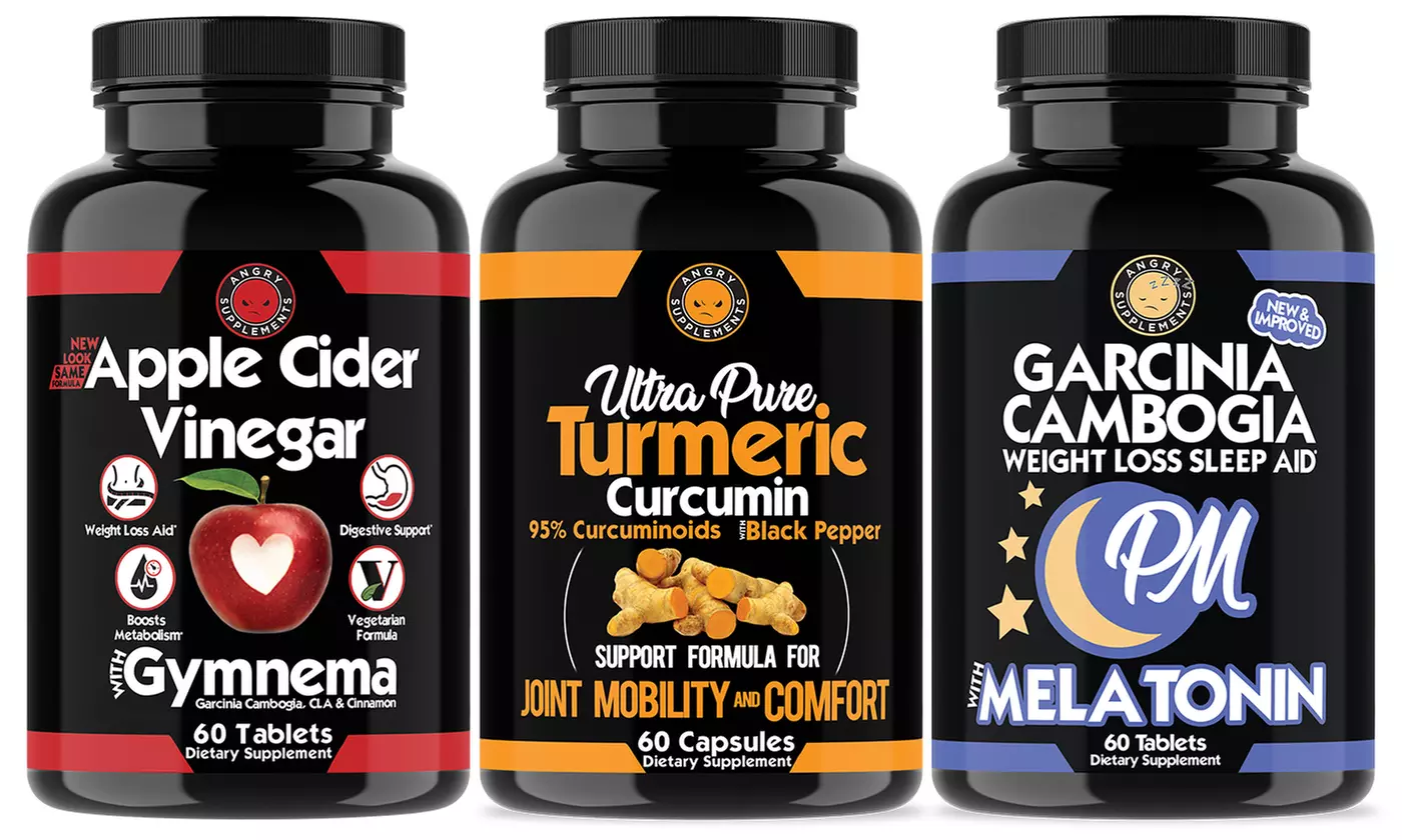 Angry Supplements Apple Cider Vinegar, Turmeric and Garcinia PM Weight Loss 