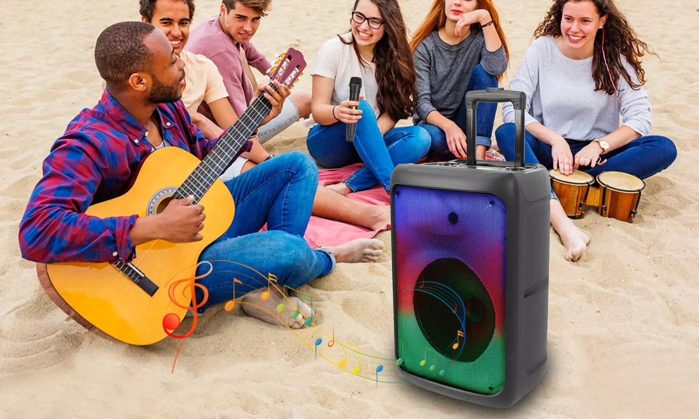 Kocaso Portable Bluetooth Party Speaker Karaoke Speaker with Colorful Lights