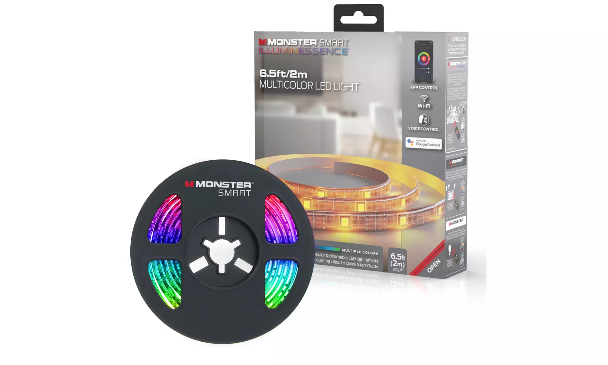 Monster Smart Multicolor LED Light Strip with App and Voice Control 6.5 ft - Second Medium