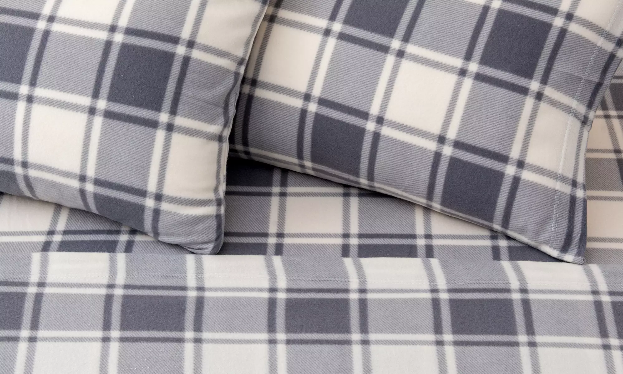 FreshFolds Extra Plush Plaid Fleece Sheet Set - Second Medium