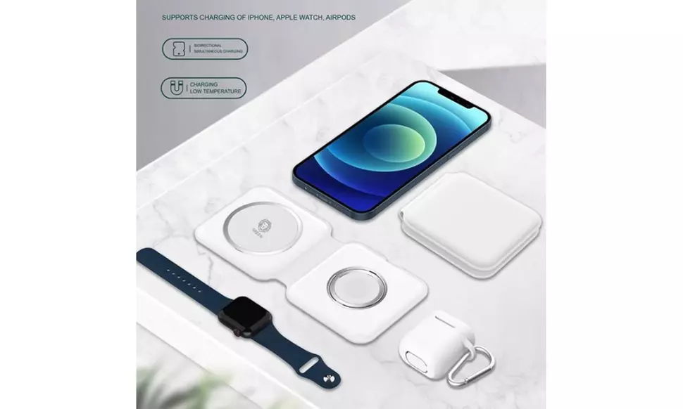 Foldable Magnetic 3-in-1 Charger for Apple Watch, iPhone and AirPods
