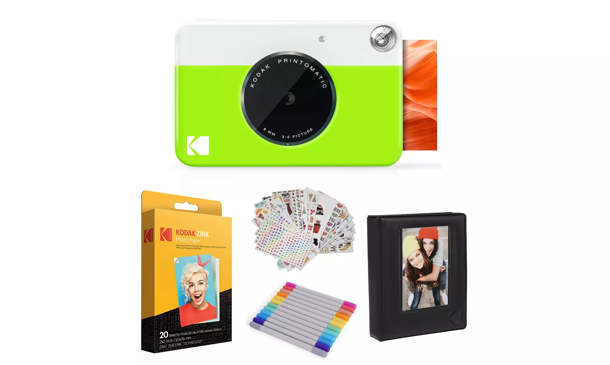Kodak Printomatic Instant Print Camera & Photo Paper (20 Sheets) Gift Bundle