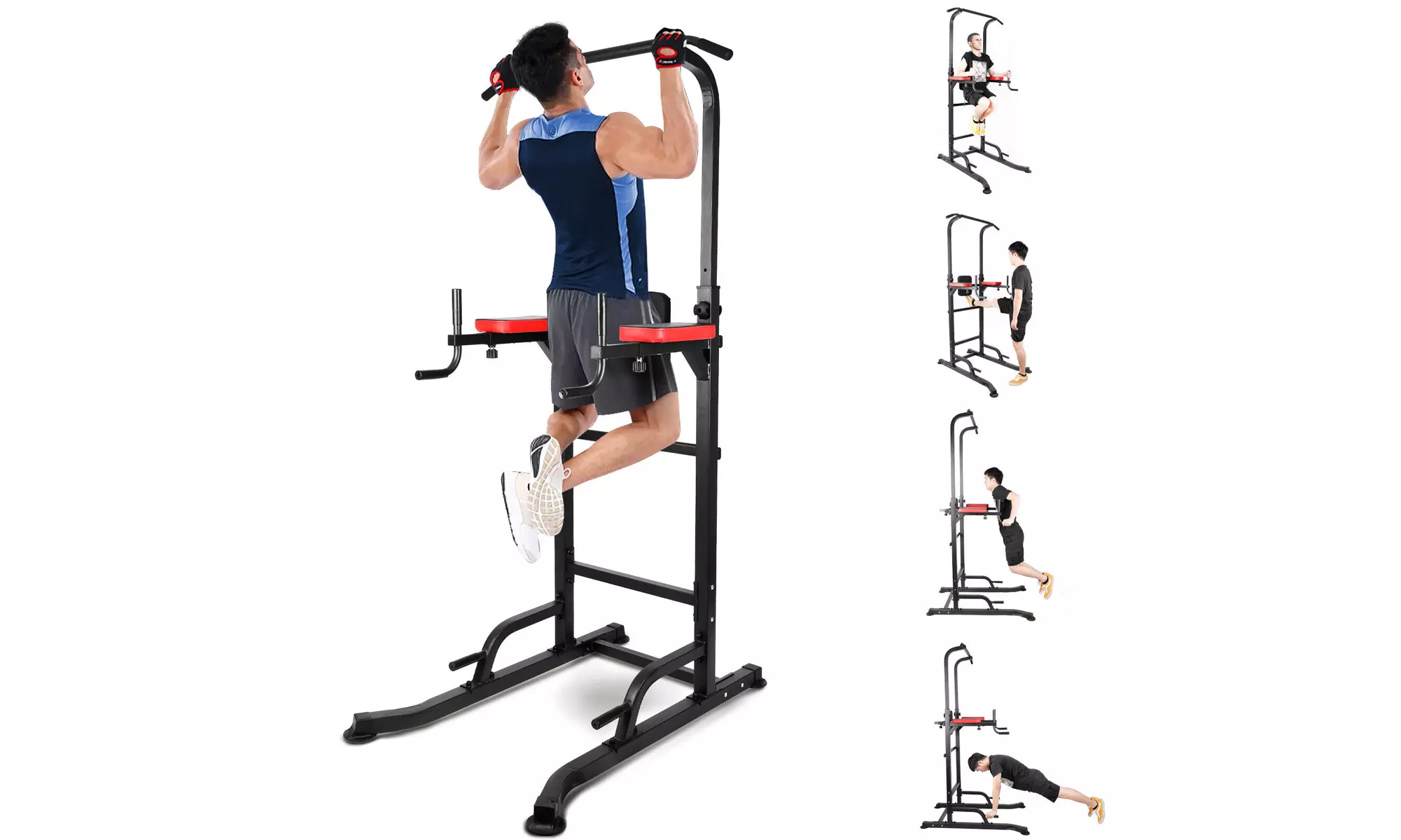 Power Tower Workout Dip Station Pull Up Bar for Home Gym Strength Training - Primary Image