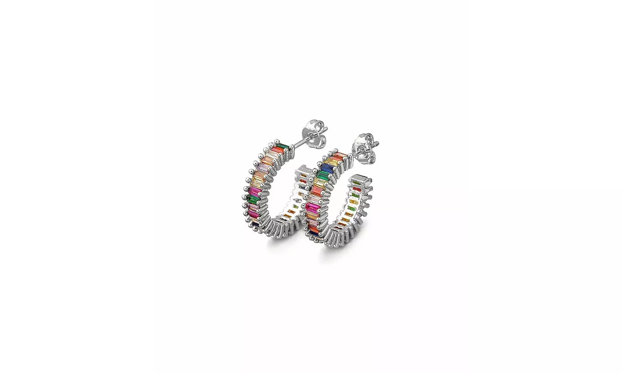 18k White Gold Plated 7 Pack Crystal Earring Set