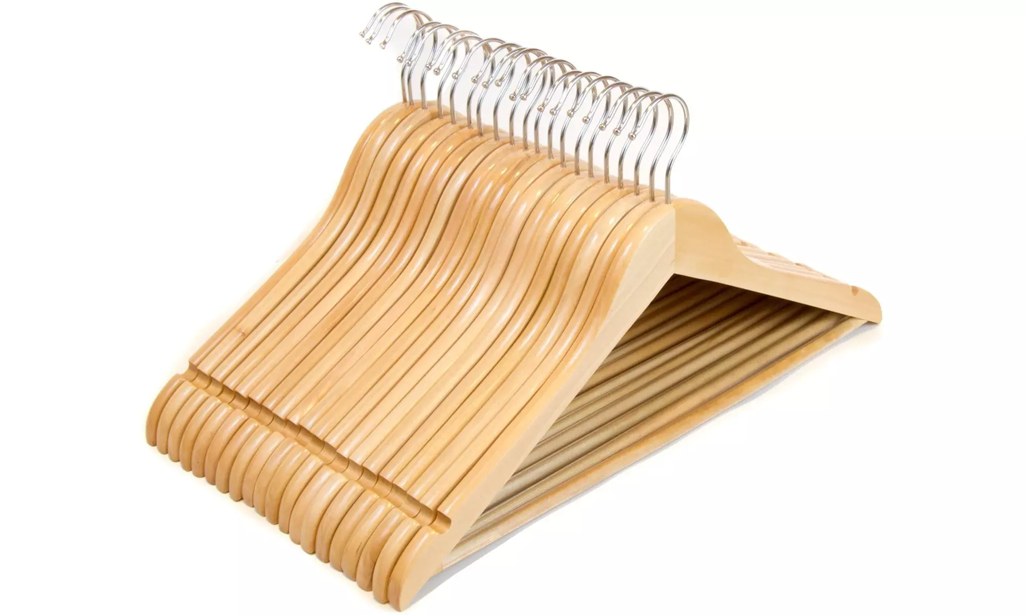 Clutter Mate - Set of 20 - Premium Finished Dark Walnut Wood Hangers - Primary Image