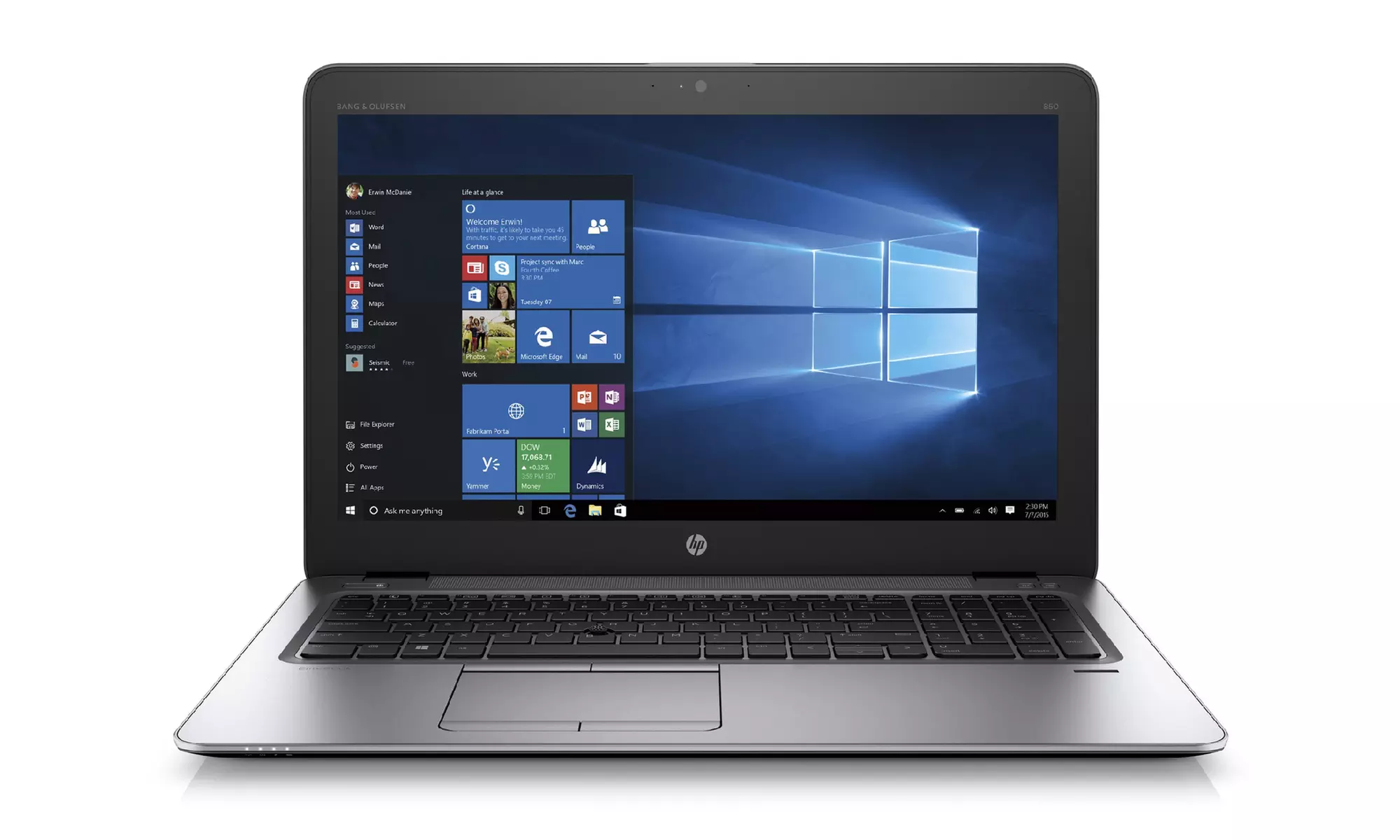 Hp Elitebook 850 G3 Core i5 2.30 GHz 8GB Ram 128GB SSD W10P - Refurbished - Primary Image