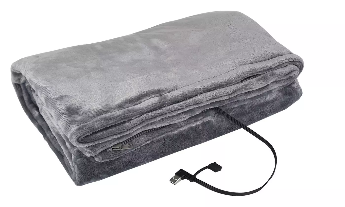 iMounTEK USB Heated Blanket Flannel Electric Heating Shawl with 8 Heat Zones