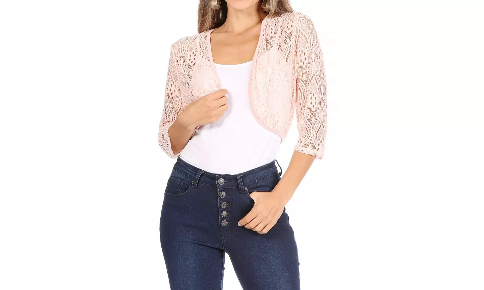 Women's Casual Crochet Lace Bolero Cardigan